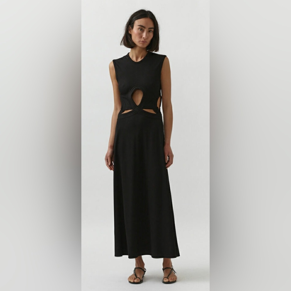 NWOT Christopher Esber Black Looped Multi Bind Verner Tank Dress